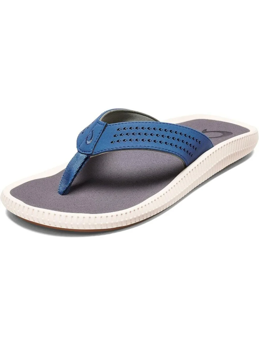 Men's Blue Grey Synthetic Beach Sandals Water Resistant Flip Flops Comfort Fit